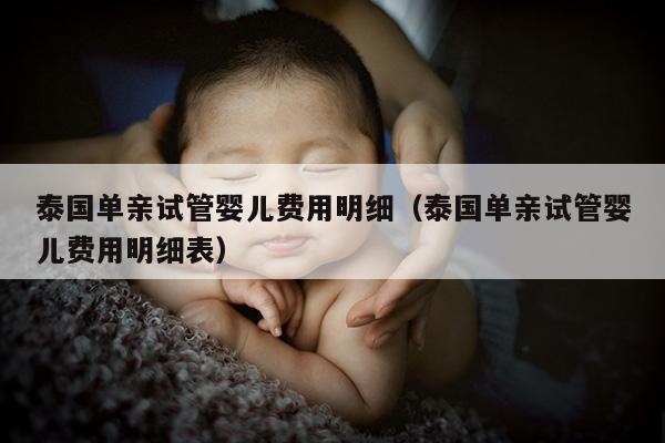 泰国单亲试管婴儿费用明细（泰国单亲试管婴儿费用明细表）