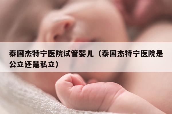 泰国杰特宁医院试管婴儿（泰国杰特宁医院是公立还是私立）